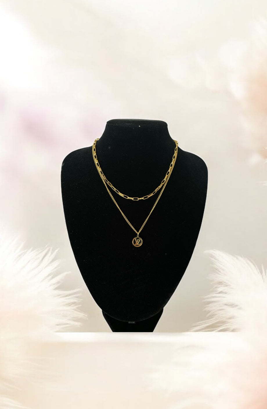 Two Layer L and V necklace