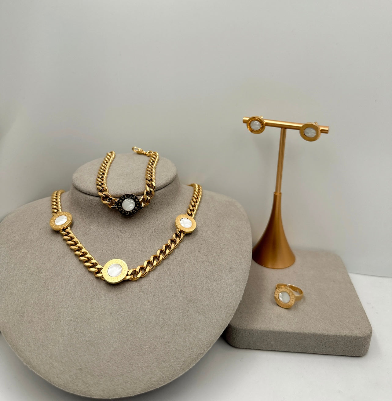 The BG Necklace, Earring, Bracelet, and Ring set
