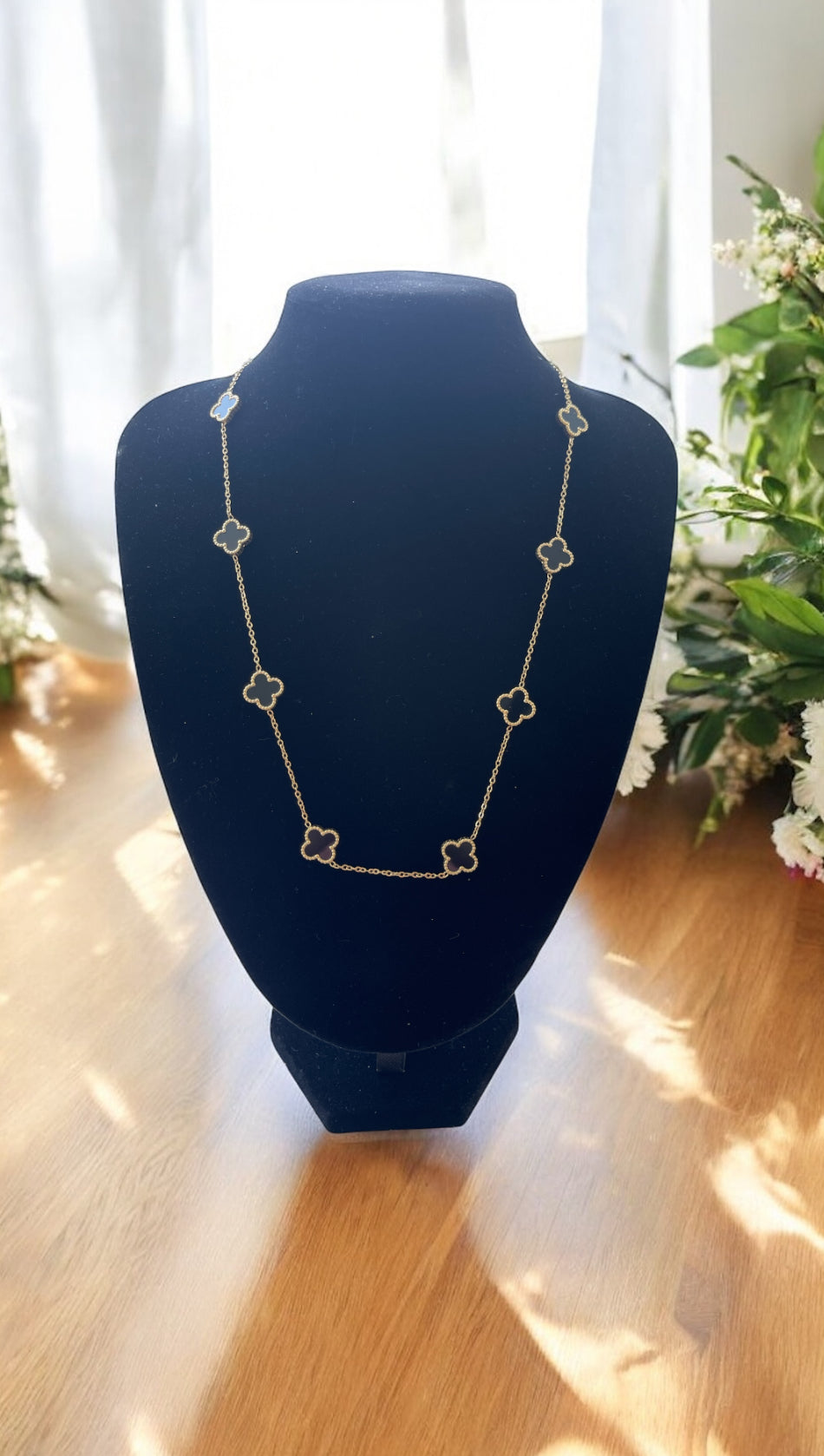 Black 10 Clover Necklace