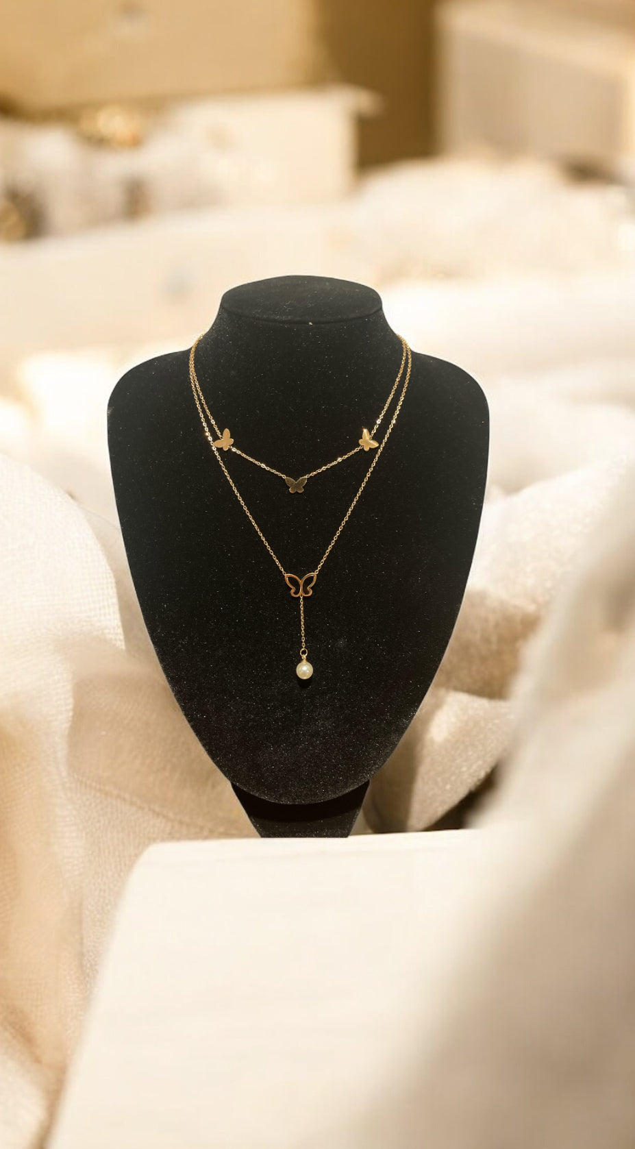 Two Layer Butterfly Necklace