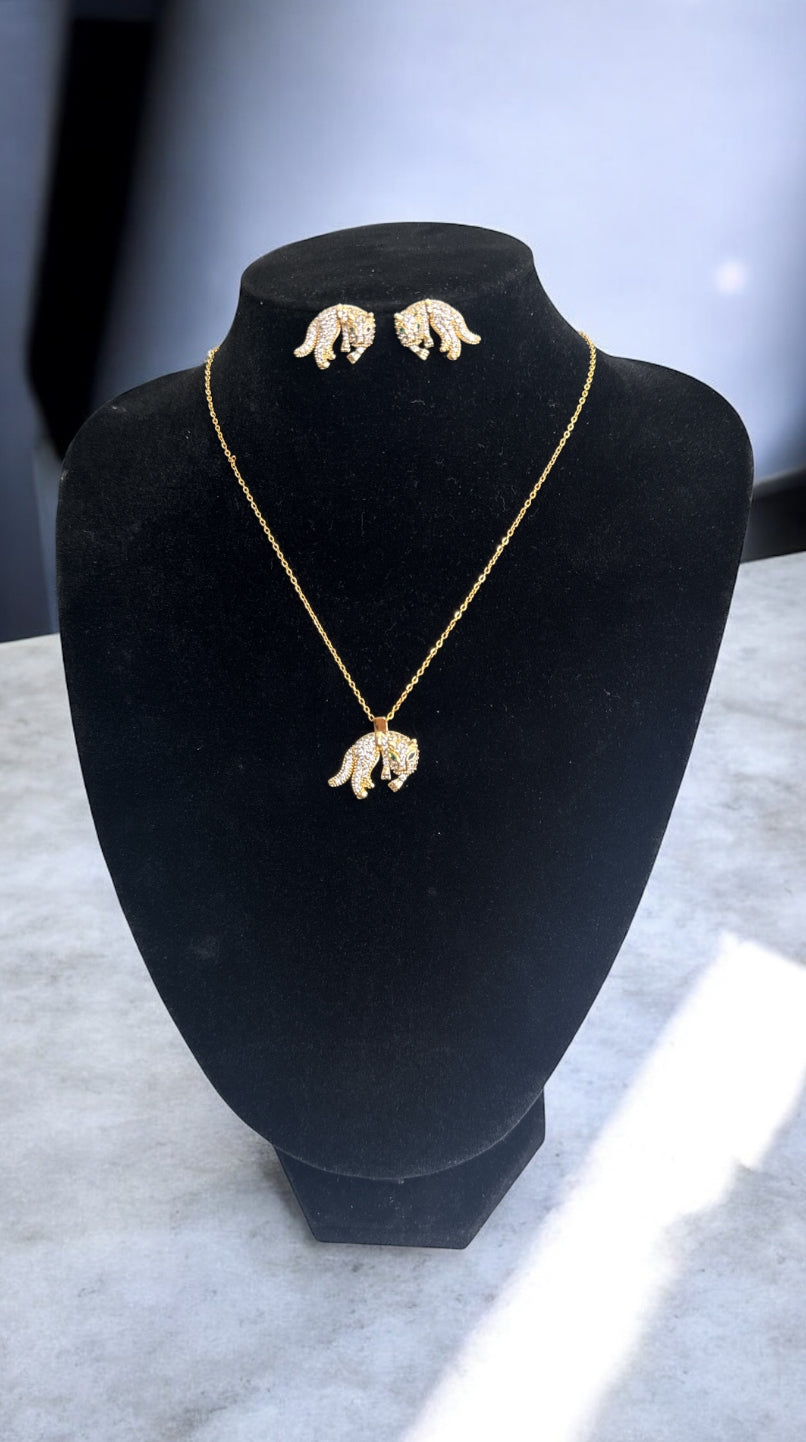 Lion Necklace and Earings Set