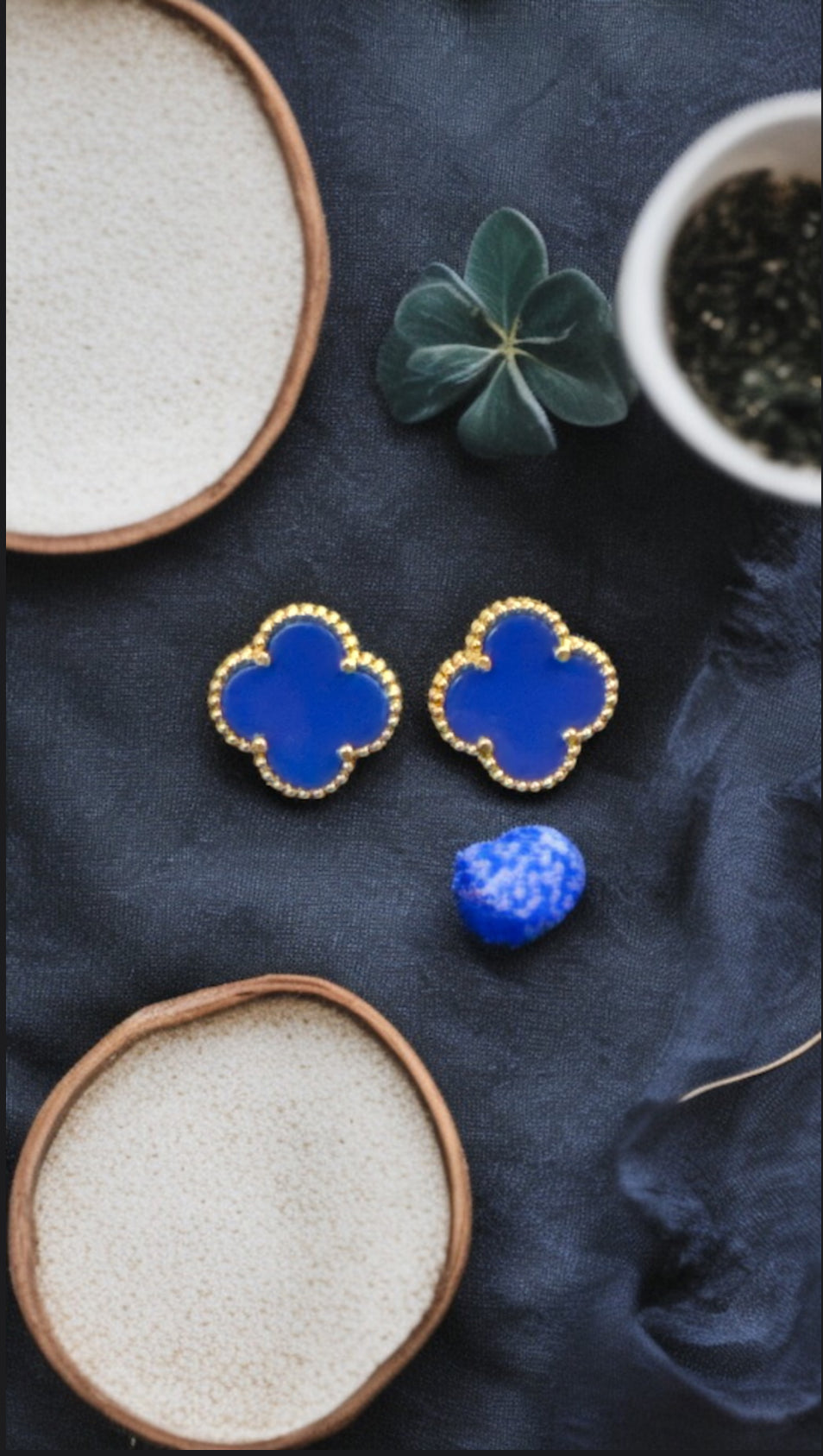 Blue Clover Studs