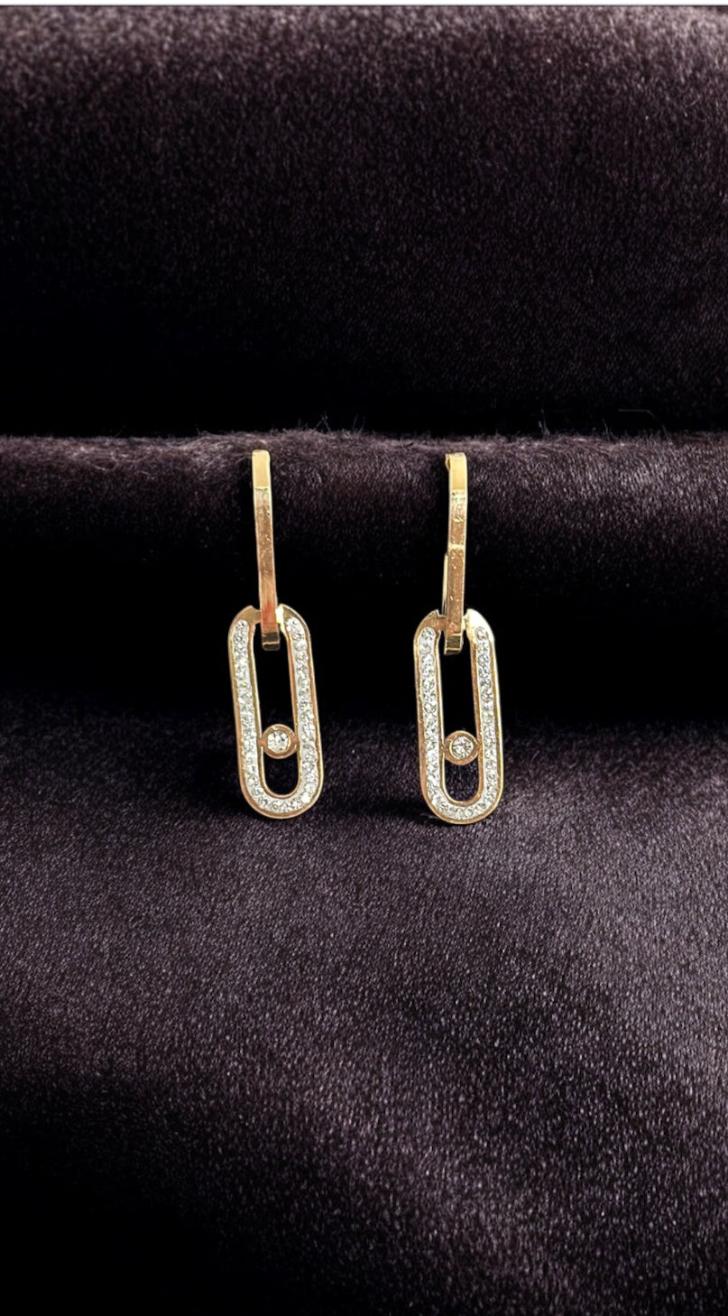 Gold and Stone Earings