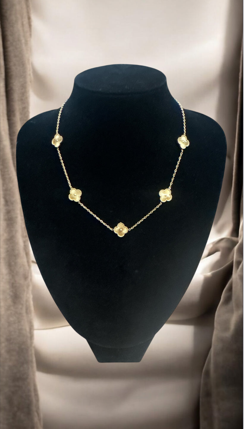 Gold Clover Necklace #115