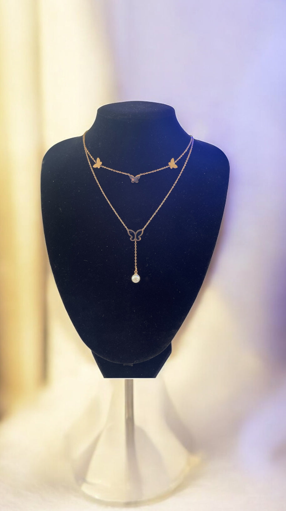 Two Layer Butterfly Necklace