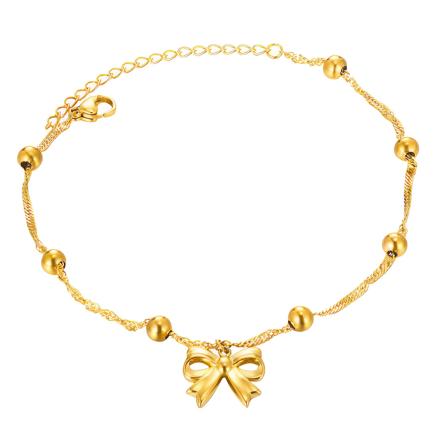 Bow Bracelet, 18K Gold Plated Steel