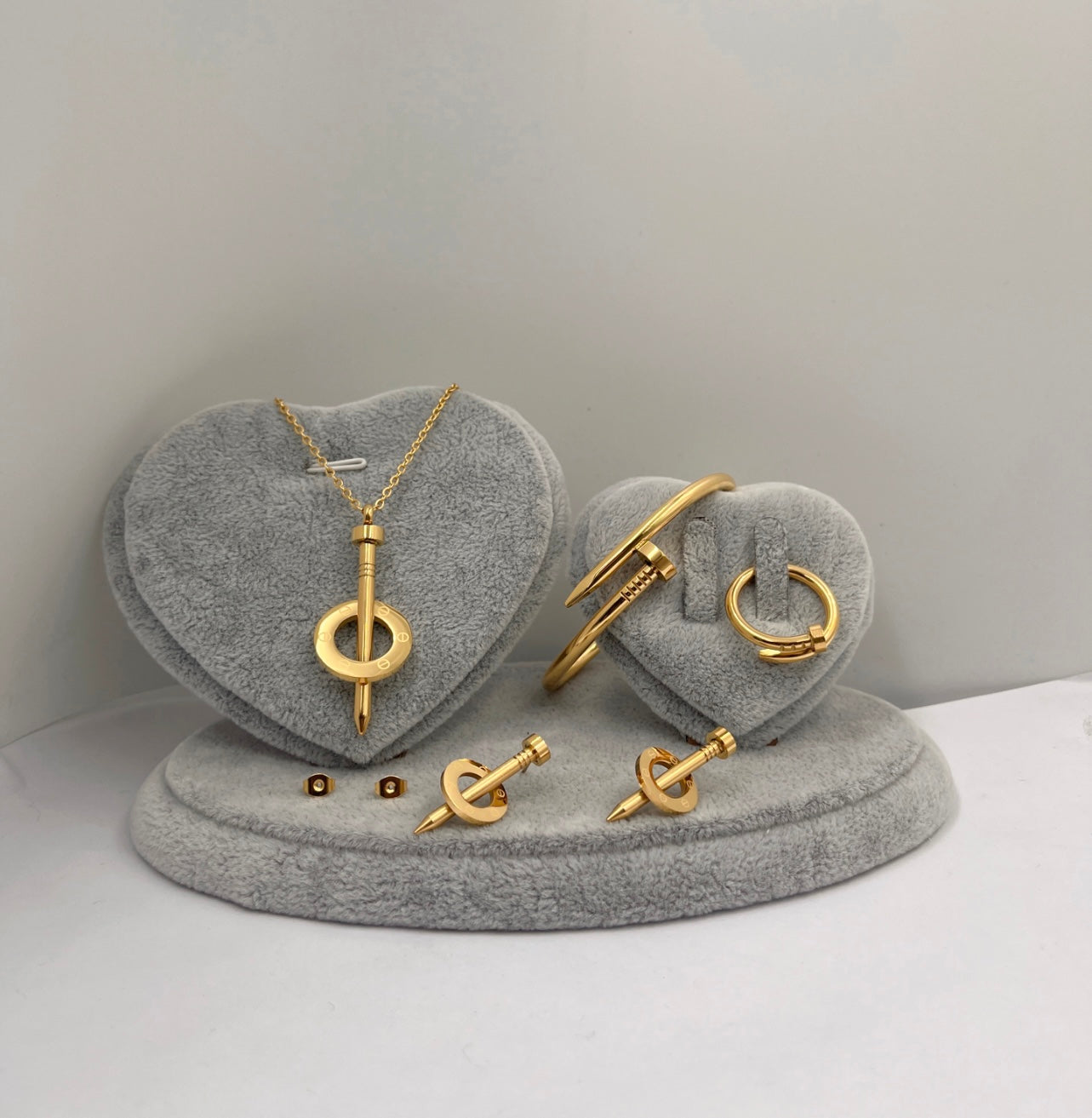 The Minni Nail Necklace,Earings,Bracelet and Ring Set