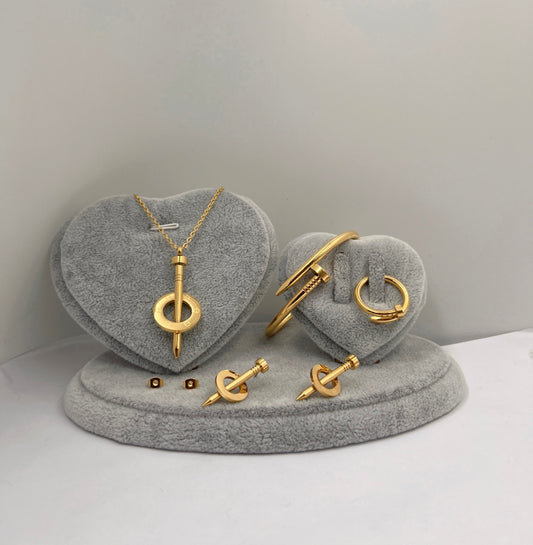 The Minni Nail Necklace,Earings,Bracelet and Ring Set