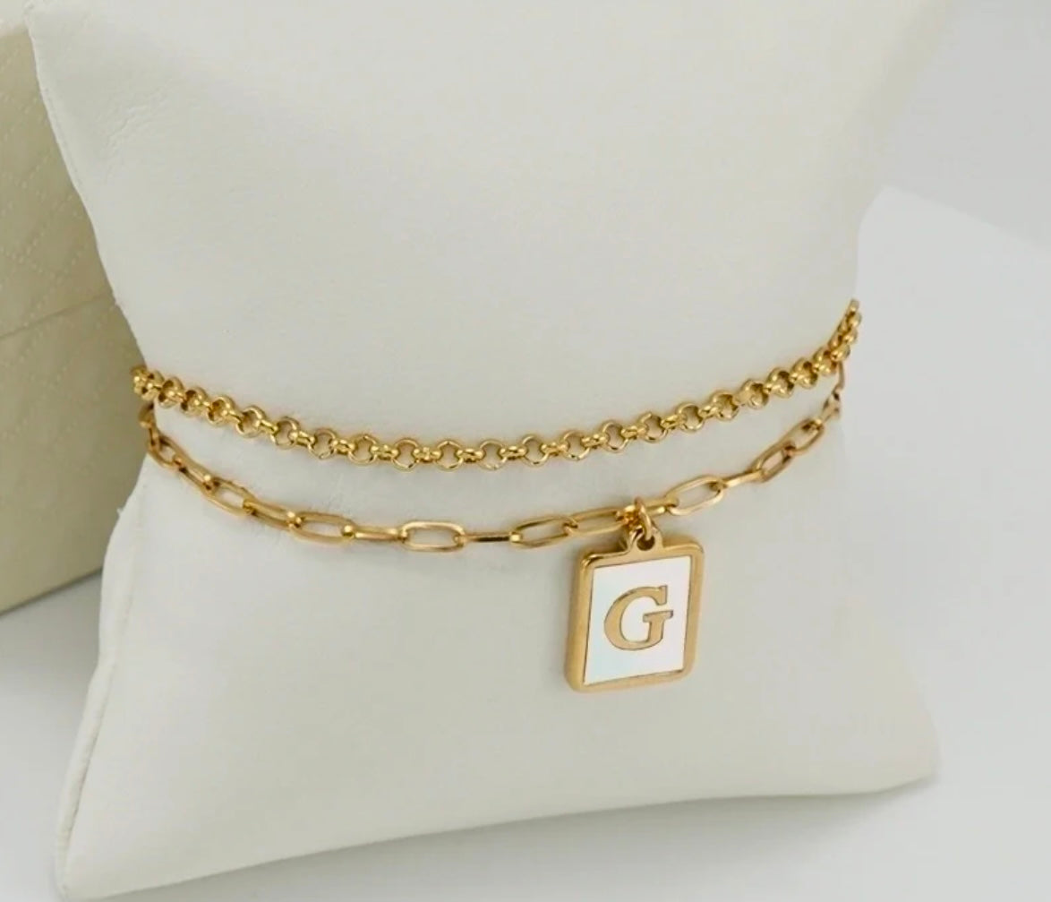Two layer Letter Bracelets