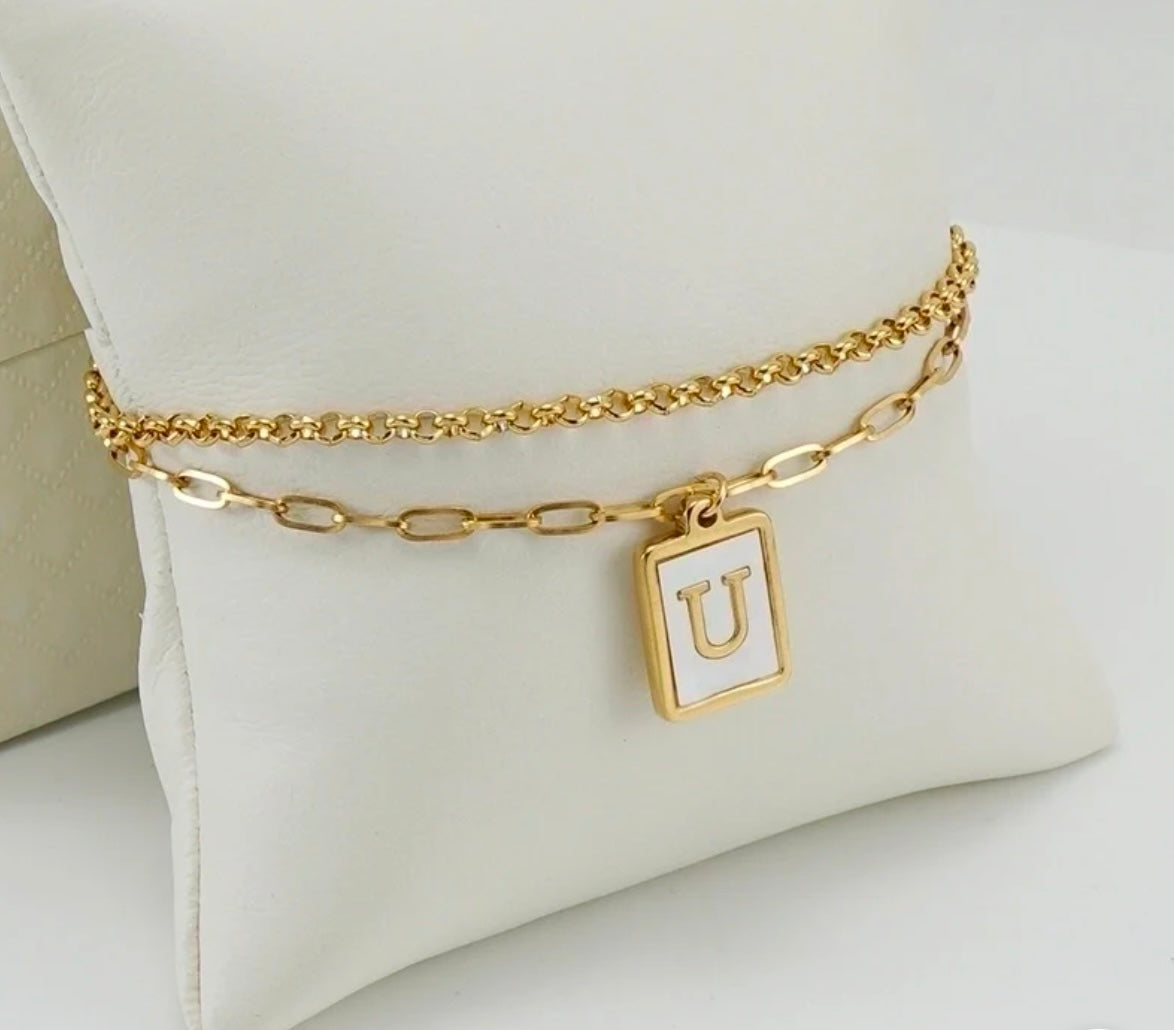 Two layer Letter Bracelets