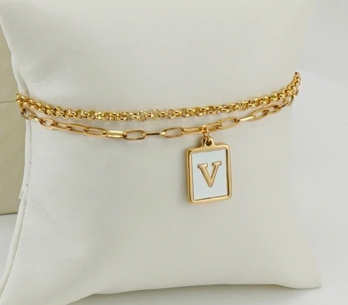 Two layer Letter Bracelets