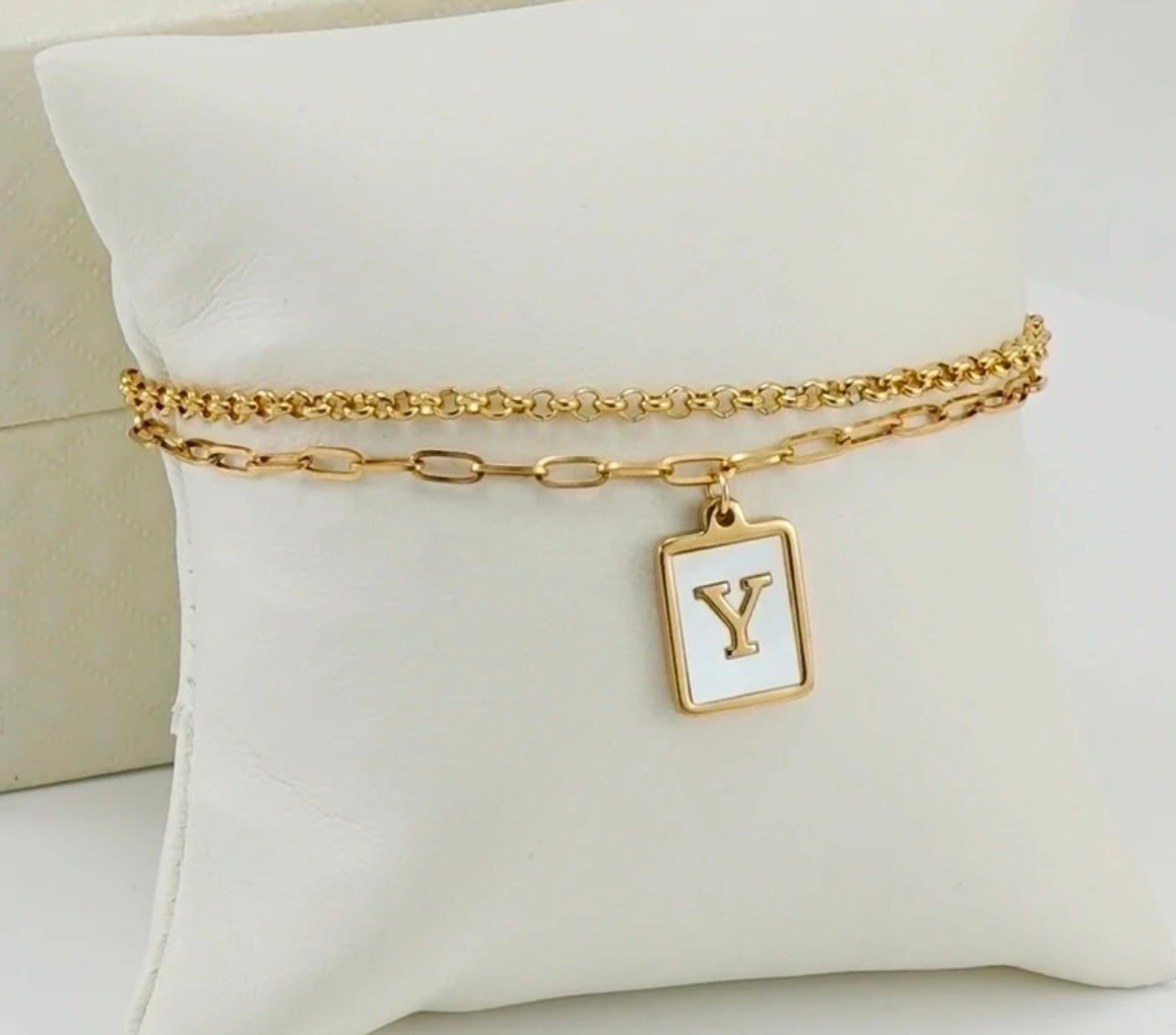 Two layer Letter Bracelets