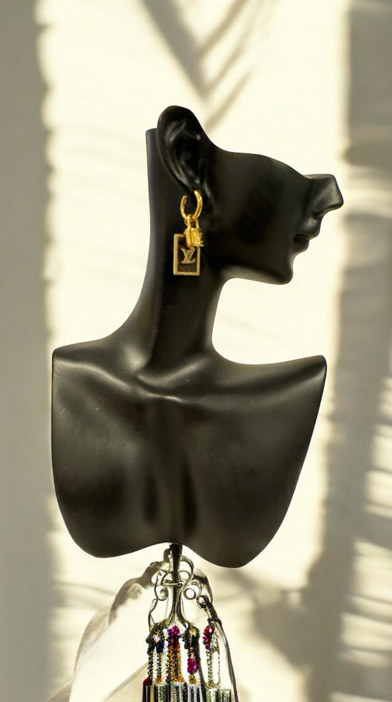 Brown L and V Earings