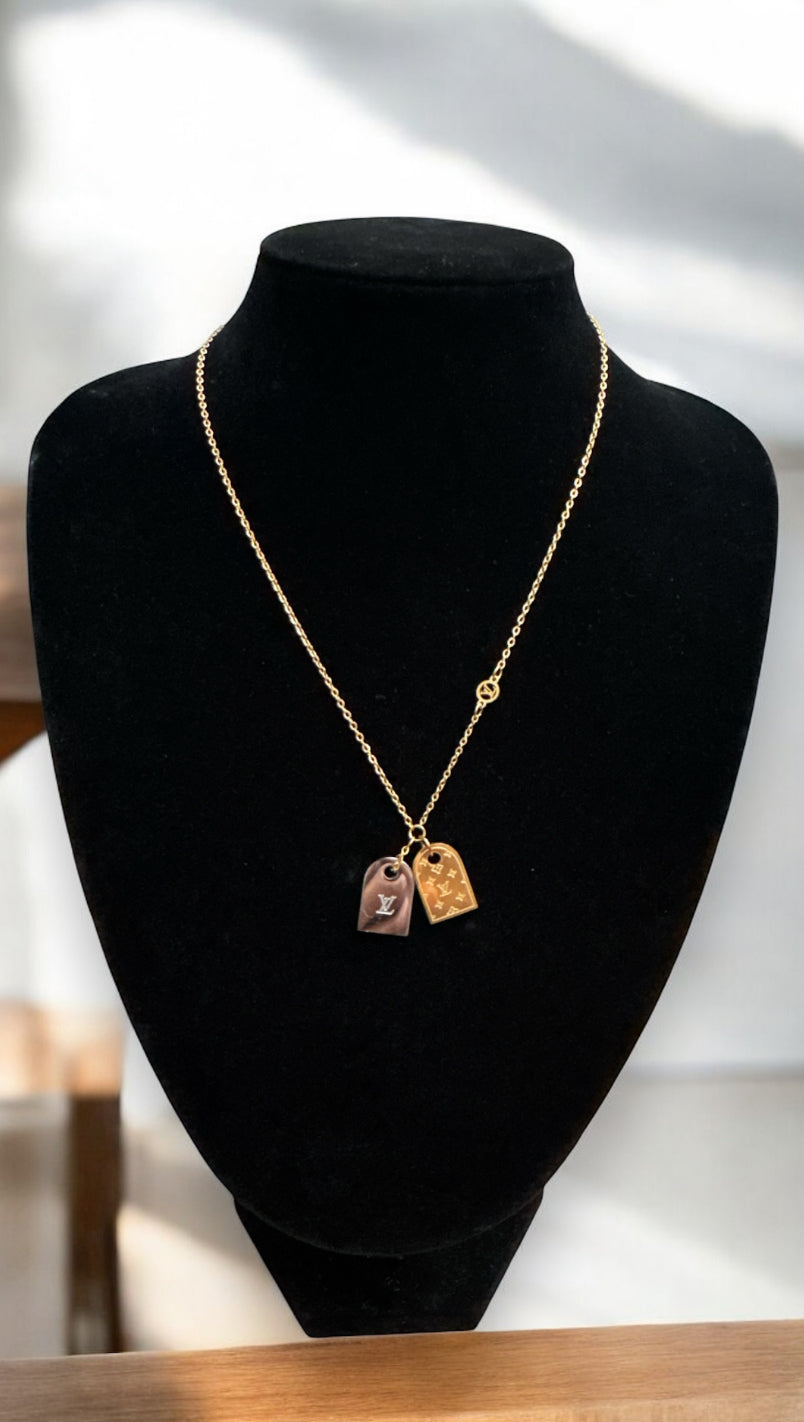 Gold and Silver LV Necklace #118