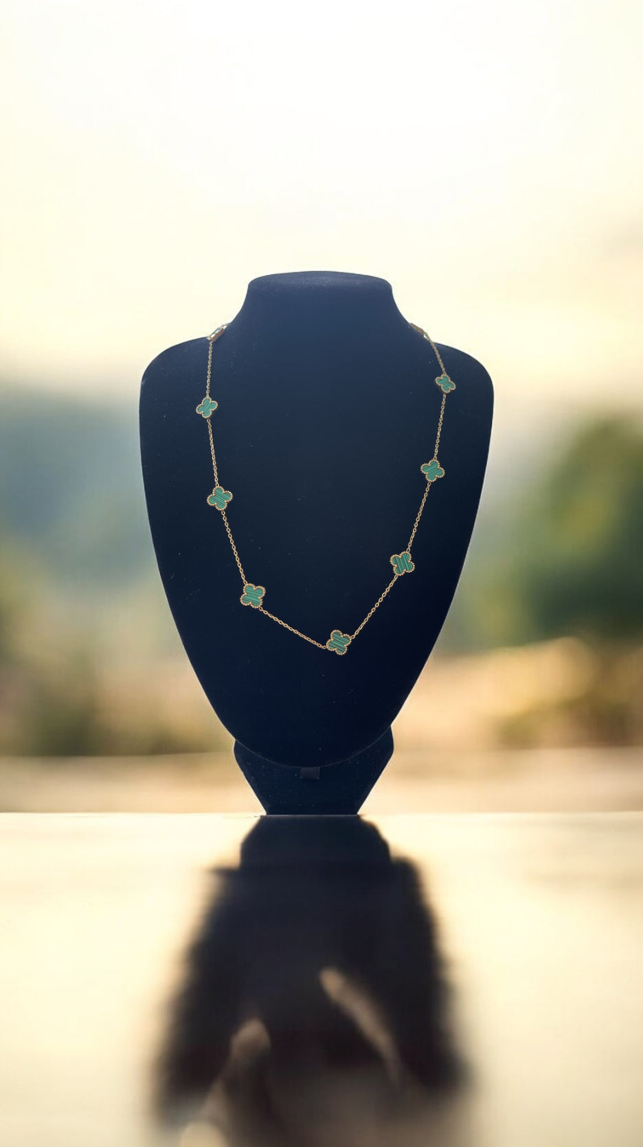 Green 10 Clover Necklace