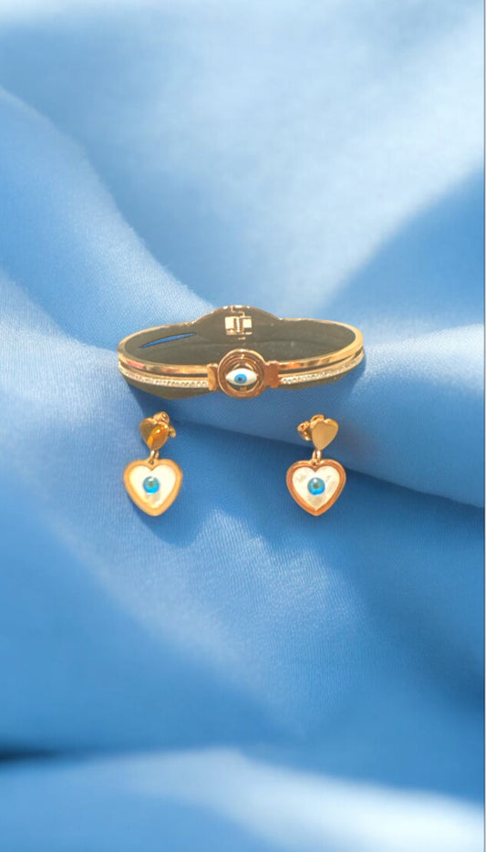 Evil Eye Bracelet and Earings Set