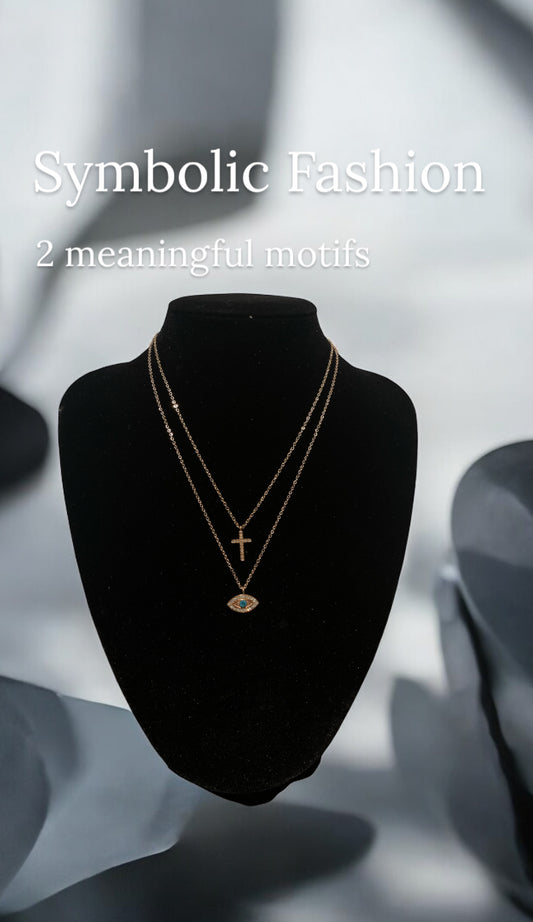 Two Layer Evil Eye Necklace