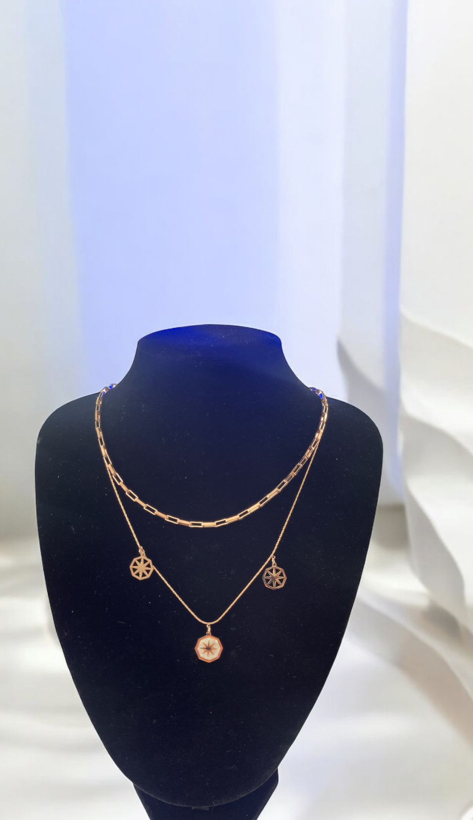 Rose Gold Two Layer Star Necklace