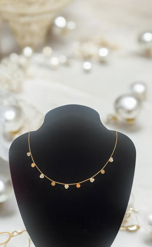 Flower and Smiley Necklace