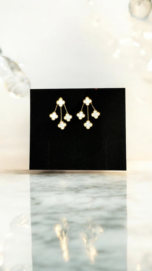 White Clover Earings